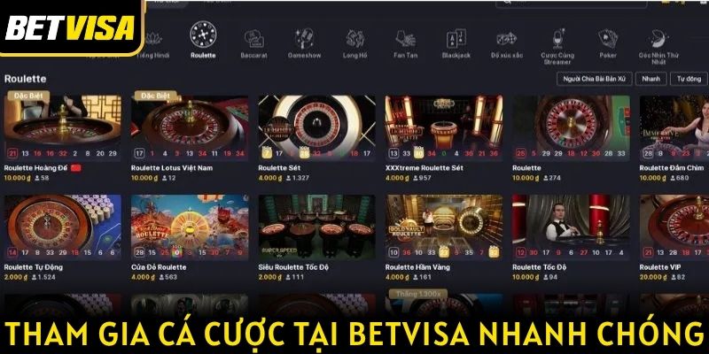 Tham gia cá cược tại Betvisa chỉ với vài bước